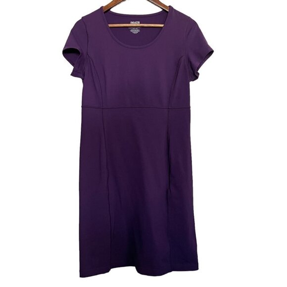 Duluth Trading Co Womens Purple Pockets Short Sleeve Noga Stretch Dress Small - Picture 2 of 5